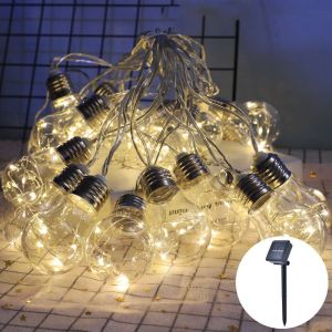 garden solar lighting led light bulb Outdoor waterproof 10 Bulbs Use solar panel power 0.6W