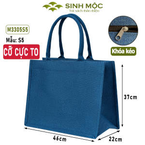 Túi linen to cỡ lớn chống thấm nước – túi xách thời trang đựng nhiều đồ - M3305B (Linen XANH)