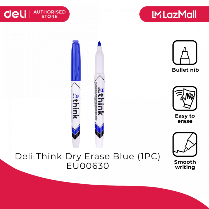 Deli Writing Instruments Deli Writing Instrument - Think Dry Erase Blue (1PC) EU00630 ...