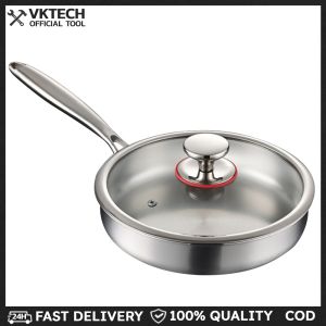 Even-Heating Flat Bottomed Skillet With Lid Non-Stick for Omelette Pancake Steak