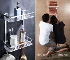 ชั้นวางของในห้องน้ํา 2 ชั้น ไม่ต้องเจาะผนัง ไม่ต้องใช้สว่าน รับน้ําหนักได้ดี แถมอุปกรณ์ติดตั้ง