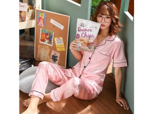 2103 ⚡️ส่งจากไทย⚡️ ชุดนอน ชุดนอนผ้าซาติน ชุดนอนไม่ได้นอน ชุดนอนสีพื้น ชุดนอนผู้ชาย ชุดนอนผู้หญิง ชุดนอนซาติน