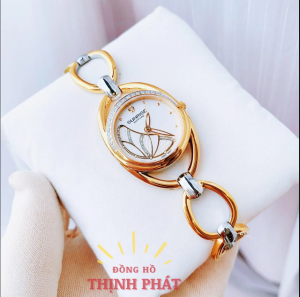 [Chính Hãng FULLBOX] Đồng Hồ Nữ Thụy Sỹ SUNRISE 9014AA Viền Hạt Kính Sapphire Chống Nước