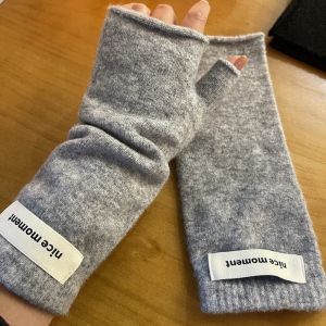 HEALMEYOU Thick Warm Fingerless Knitted Gloves Soft Stretch Faux Cashmere Arm Warmers Cute Acrylic Fiber Wrist Warmers Winter