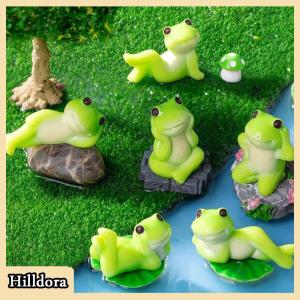 [Hilldora] 5 6 bức tượng ếch vui nhộn hoạt hình trang trí phòng khách máy tính để bàn phụ kiện trang trí bể cá cảnh quan vi mô