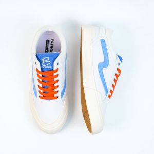 SEPATU PATROBAS CLOUD LOW WHITE BLUE ( SIZE 35 - 45 ) - Sneakers Canvas  Made in Indonesia