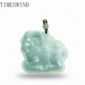 Authentic Natural A-Type Jade Blue Auspicious Sheep Zodiac Pendant Men Women Necklace Gift with Certificate
