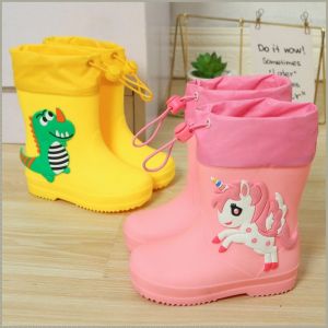 Rainboots Childrens Clothing Adjustable Retractable Mouth Rain Shoes Kids Shoes Non-slip
