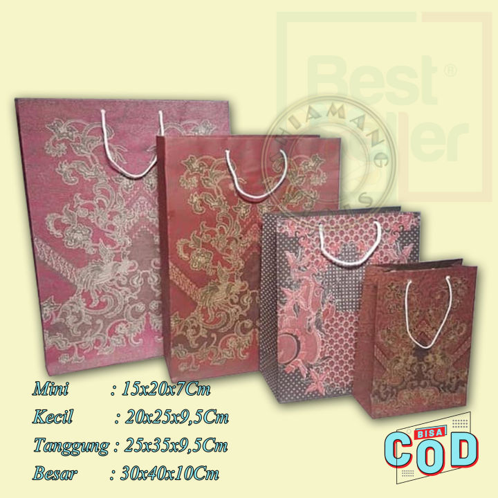 New 1 Lusin 12 Pcs Size 25x35x9 5cm PAPER BAG BATIK BERKUALITAS TAS KERTAS TAS KADO