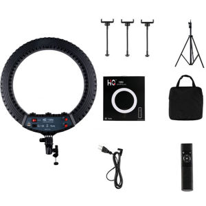 Tiga Warna Paket Ringlight Stepless Dimming Ring Light 45cm Dan Tripod 2 Meter Dengan 3 Holder