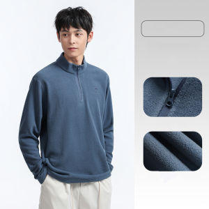 Cameljeans Outdoor Fleece Jacket Mens Stand Collar Windproof Heating Warm Anti-static Liner Polar Fleece Jacket