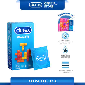 Durex Close Fit Condoms (Tighter) | Pack of 3 / Pack of 12 For Men | 49mm