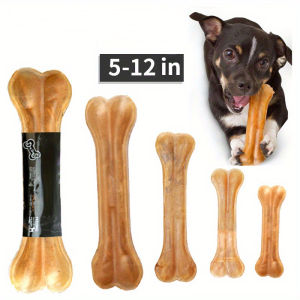Dog Chew Toys for Teeth Cleaning - Durable Leather Chewing Bones for All Breed Sizes - Variety Pack of Dog Dental Care Chews for Oral Health - Assorted Sizes for Puppies to Large Dogs - Non-Toxic Safe And Long-Lasting - Pet Chew Treats