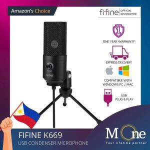 Fifine K669B USB Metal Cardioid Condenser Microphone for MAC or Windows Studio Recording ASMR Vlog Gaming Podcast