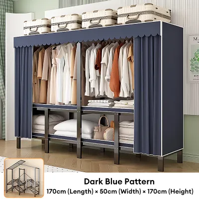 MOD No-Assembly Fabric Wardrobe | Multi-Functional Foldable Storage Closet | Collapsible Steel Frame | Water & Dust Proof Washable Cover