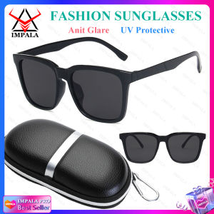 IMPALA QT1612L Fashion Sunglasses for Men and Women Anti Glare Sun Glasses UV400 Protective Block Sunshine Driving Traveling Eyewear with Buckle Box