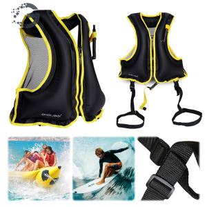 【New Arrival】 Adjustable Inflatable Buoyancy Vest for Water Sports Breathable Floating Life Jacket for Men Women Safety and Comfort