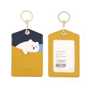 OWTWO Cute ID Protection Cover Keychain Package Key Holders Animal Card Holder Keyring Work Card Credit Card Case