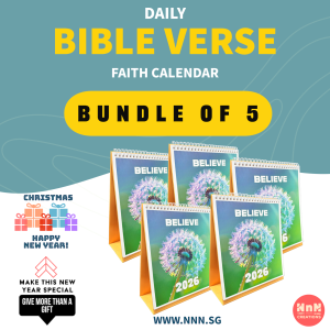 SET of 5 - 2026 Christian Daily Bible Verse NnN Desk Calendar - Spill Resistant High-Quality