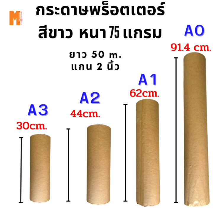 กระดาษขาวพร็อตเตอร์ plotter paper กระดาษขาว กระดาษพร็อตเตอร์ แบบม้วน ...