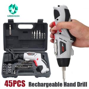 45pcs Accessory Kit 4.8V Lithium Electric Hand Drill -household electric screwdriver -rechargeable hand drill -multi-functional backhand drill Electric Screwdriver Cordless Drill Rechargeable Cordless Screwdriver with LED Light