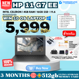 ORIGINAL!!! Hp Chromebook 11 G3 LAPTOP upgraded to WIN 10 I 3 MONTHS WARRANTY REFURBISHED