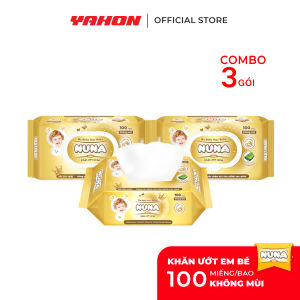 Combo Khăn Ướt Em Bé Không Mùi NUNA Gold 100 Miếng/Bao | An Toàn Dịu Nhẹ
