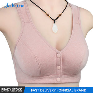Gladstone【Free Shipping】 Plus Size Bra Non Wire Front Closure Bra for Women Cotton Lightweight Push Up Bra Size 36 to 46 for Chubby