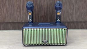 Bluetooth Speaker with Dual Wireless Microphone and LED lights SDRD 319 Pro (2024 Year New Release) Multi-function Home KTV Bluetooth Speaker Outdoor Portable Subwoofer Local Warranty