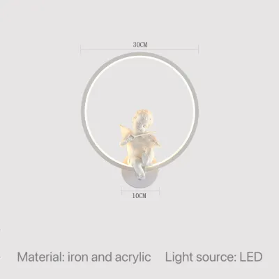 Nordic Warm Angel Wall Lamp Modern Living Room Bedroom Corridor Creative Personality Childrens Bed Decoration Light Fixture