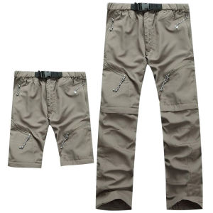 Summer Detachable Quick Dry Cargo Pants Men Waterproof Active Multifunction Pockets Outdoor Long Trousers Casual Pants With belt