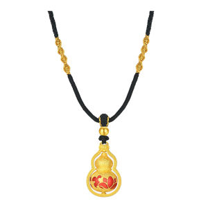 CTS S925 Silver Cloud Pattern Lotus Gourd Necklace CHOW TAI SENG 周大生 S0PC0192