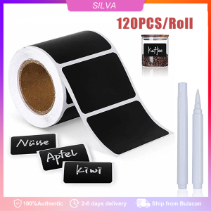 120Pcs/Roll Jar Storage Sticker Waterproof Blackboard Labels Sticker for Kitchen Sealed Removable with Pen