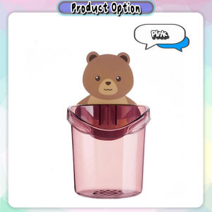 [Happy Kids] Self Adhesive Cute Bear Toothbrush Holder Storage Cup Bathroom Organizer 牙刷置物架 Bekas Berus Gigi - HL45
