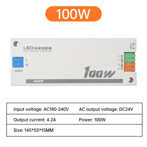 Diymore 24V LED Bộ nguồn Bộ điều khiển 24V điện áp không đổi chuyển mạch cung cấp điện thông minh đèn tủ dải đèn 24w36w60w100w AC180-240V đầu vào