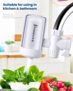 JINGEN JN-15 Transparent Casing Water Filter Water Purifier Water Tap Filter Water Faucet Filter for Bathroom & Kitchen Penapis Air