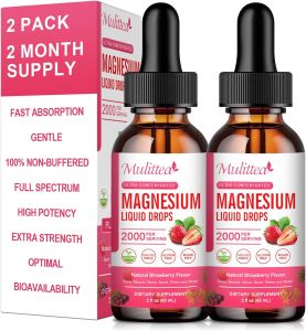 Magnesium Glycinate Liquid High Potency Magnesium Glycinate Citrate Sugar Free Vegan Non-GMO Complex Supplement Promotes NervRelaxationMuscleSleep Support*