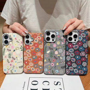 INS Flowers Leaf Daisy PU Leather Case for Xiaomi Poco C75 F3 X3 Pro X3 NFC C40 M5S M3 Pro X3 GT Light Thin Retro Simple Shockproof Cover