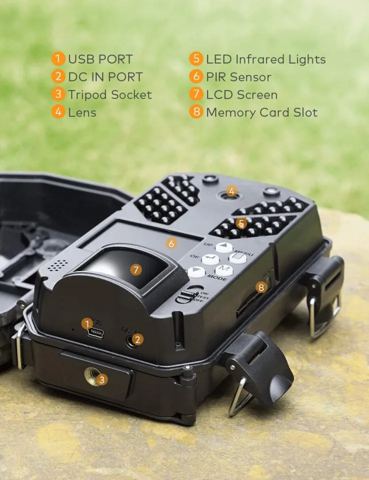 APEMAN Trail Cam H70 30MP 4K Hunting Camera 40PCs IR LEDs Game