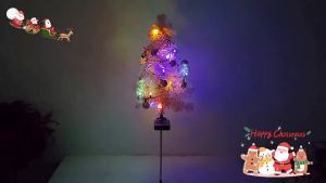 xpkQ Realistic Solar Christmas Tree Lights Creative Waterproof Landscape Lawn Lamp Ground Mounted Cordless K7M2P