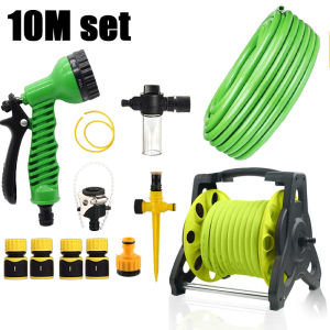 Stackable Garden Hose Reel Water Pipe High Pressure Car Clean Gun Tool Garden Watering Sprinkler Nozzle Sprayer Set 10m/15m/20m/25m/30m/35m