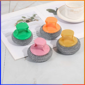 Cọ Xoong Nồi Búi Sắt Không Gỉ Có Núm Cầm Sạch Sẽ Tiện Lợi Không Đau Tay