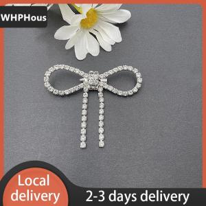 [COD] WHPHous Ship within 24 hours Fashion Shiny Rhinestone Bow Buckle Pearl Tassel Pin Diamond Buckle DIY Garment Shoe Bag Applique Wedding Accessories Gifts