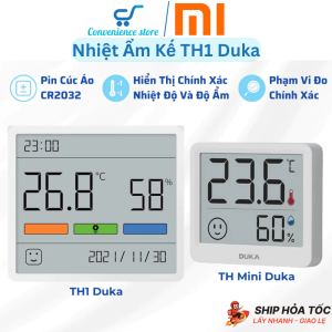 Nhiệt Ẩm Kế TH1 Duka Màn Hình Lớn Hiển Thị Trạng Thái Ngày Giờ Đo Độ Ẩm Và Nhiệt Độ Chính Xác
