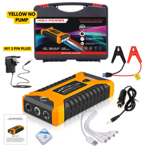 GetGadget⚙ 6000Mah Car Jumper Powerbank Starter with Air Pump Tyre Car Emergency jumper powerbank with air pump tires Portable USB Charger 12V Car Jumper Emergency Start Power