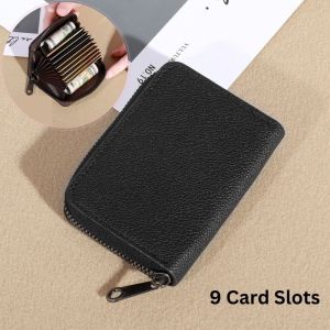 iFASHION 1895 READY STOCK 9Slots/18Slots VIP ID Bank Credit Card Holder Zipper Wallet Women and Men Card Case Slim Genuine Leather