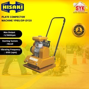 SYK Hisaki YP80 DP-DY20 Plate Compactor Vibration Machine Outdoor Construction Tool Pemadat Mesin Meratakan Jalan