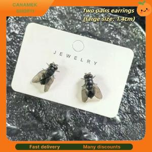 ❣️❣️❣️ 2Pairs Personalized Creative Mini Simulated Fly Earrings For Men Women Funny Abstract Niche Jewelry Accessories Couple Gift