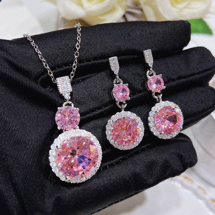Pink Jewellery Set Flipkart Cz Jewellery Necklace High End