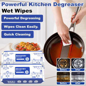 【Strong Grease Removal】Thick & Soft Kitchen Cleaning Wet Wipes/Oil Stain Remover/Dishwashing Sponge with Long Handle Durable Scrubber